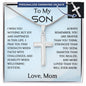 Personalized Engraved Cross Necklace From Mom, Perfect for Christmas, Birthdays, and Graduations for My Son