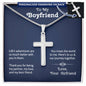 Gift for Boyfriend, Silver Cross Men Necklace from Girlfriend, Boyfriend Anniversary Jewelry