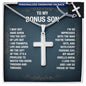 To My Bonus Son Personalized Cross Necklace