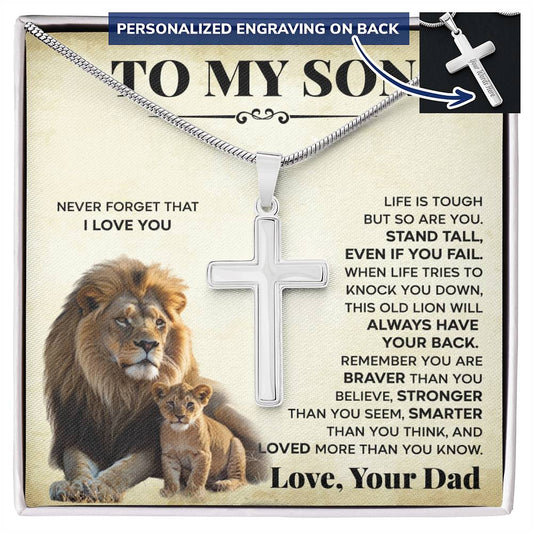 To My son Cross Necklace ....