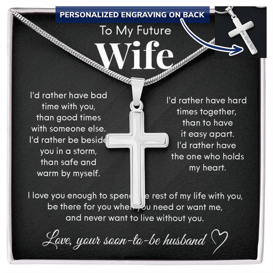 Wife cross necklace