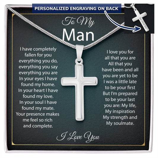 Personalized Cross Necklace for Men - The Perfect Gift for Your Husband or Boyfriend