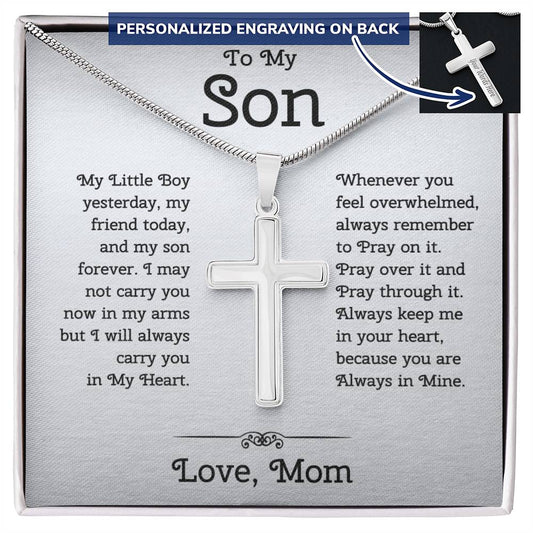 Personalized Cross Necklace For Son From Mom Birthday Presents Christmas Presents