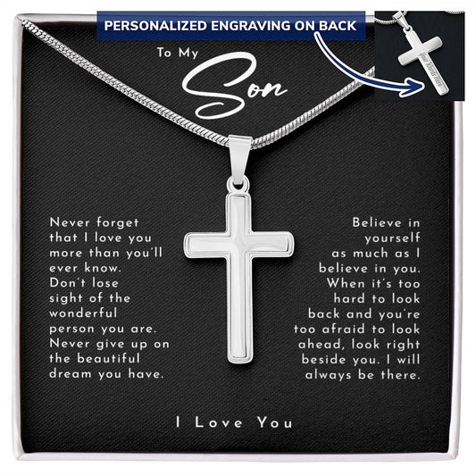 To My Son Cross Necklace
