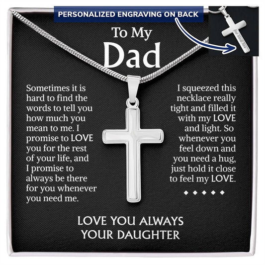 Dad Gifts From Daughter, To My Dad Necklace With Message Card, Father's Day Gift Necklace, Gift Christmas Birthday For Dad Necklace, To My Dad Necklace from Daughter