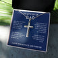 To My Stepped-Up Dad: Bonus Dad Men's Silver Cross Necklace. Perfect Gift for Stepdad, Father's Day Gift, Best Dad Present.