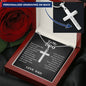 To My Son Personalized Cross Necklace From Dad And Son Necklace, Birthday Gift For My Son Graduation Christmas Faith Cross Necklace Present With A Meaningful Message Card And Box.