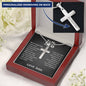 To My Son Personalized Cross Necklace From Dad And Son Necklace, Birthday Gift For My Son Graduation Christmas Faith Cross Necklace Present With A Meaningful Message Card And Box.