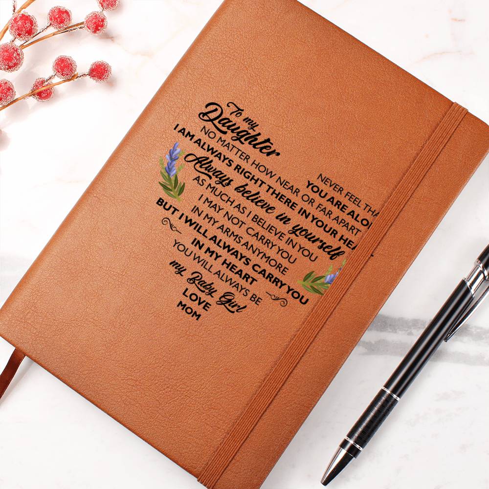 Graphic Leather Journal To My Daughter Love Mom