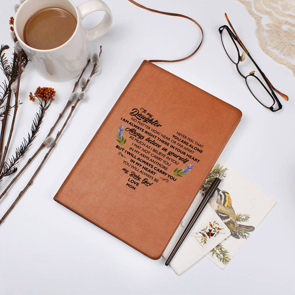 Graphic Leather Journal To My Daughter Love Mom
