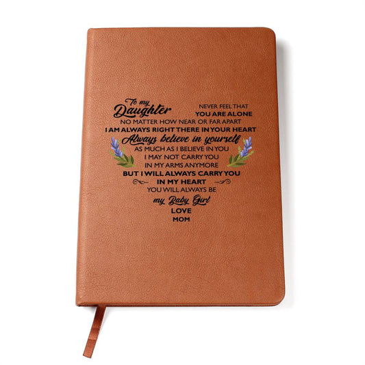 Graphic Leather Journal To My Daughter Love Mom