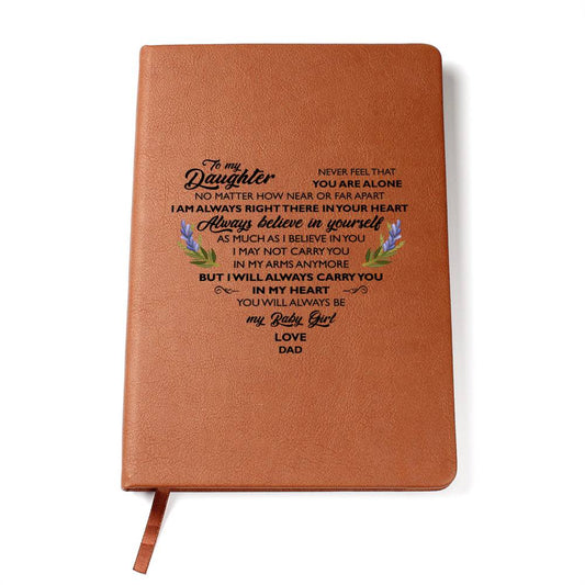 To My Daughter Gift From Dad, Graphic Leather Journal Birthday Graduation Gifts