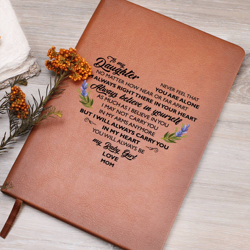 Graphic Leather Journal To My Daughter Love Mom
