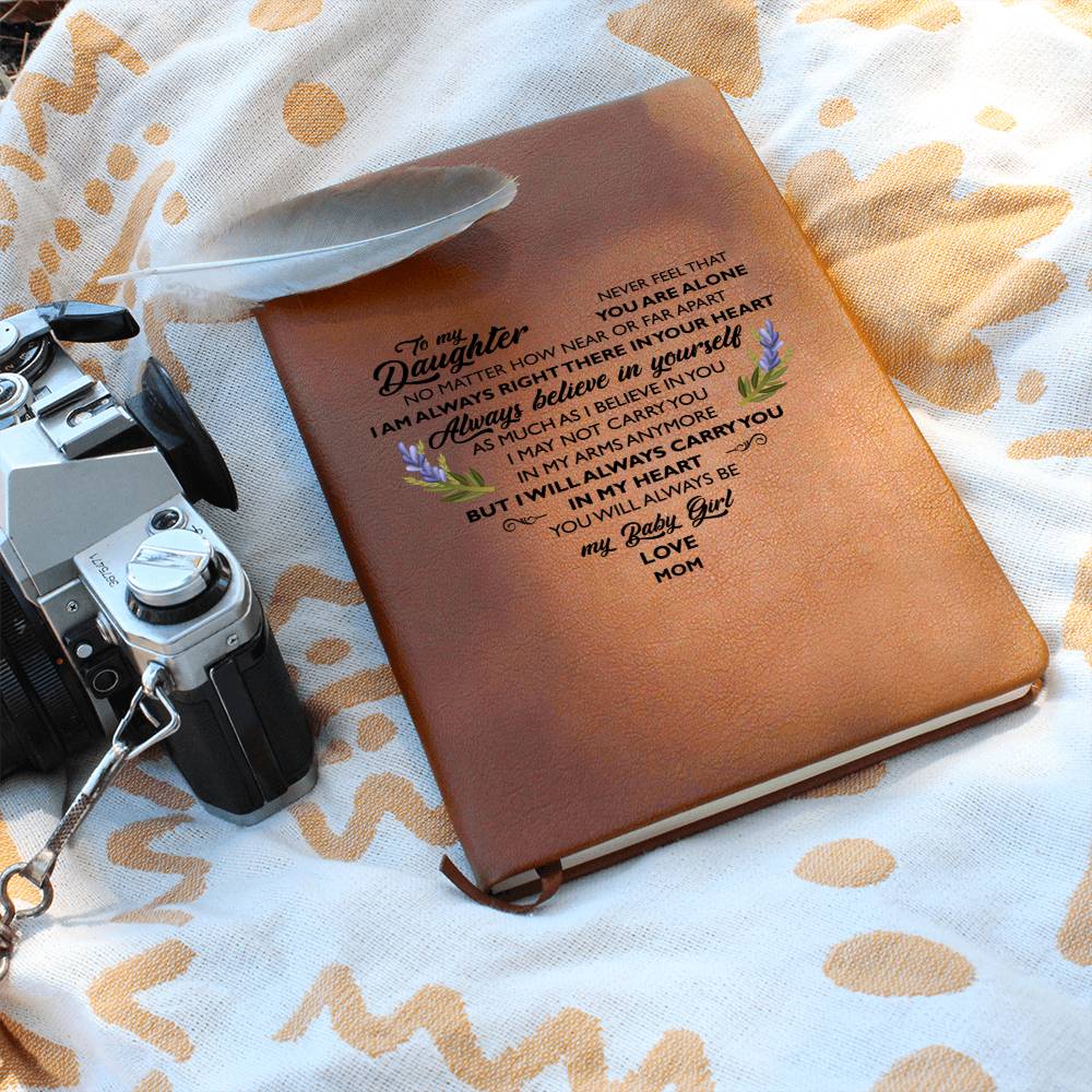 Graphic Leather Journal To My Daughter Love Mom