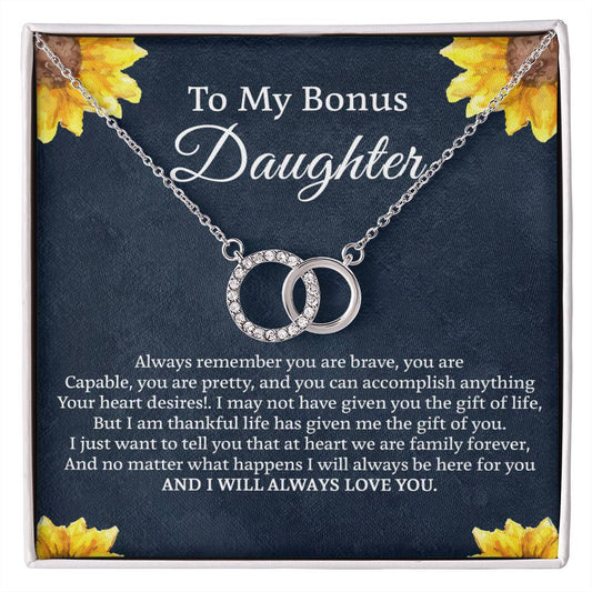 To My Bonus Daughter The Perfect Pair Necklace