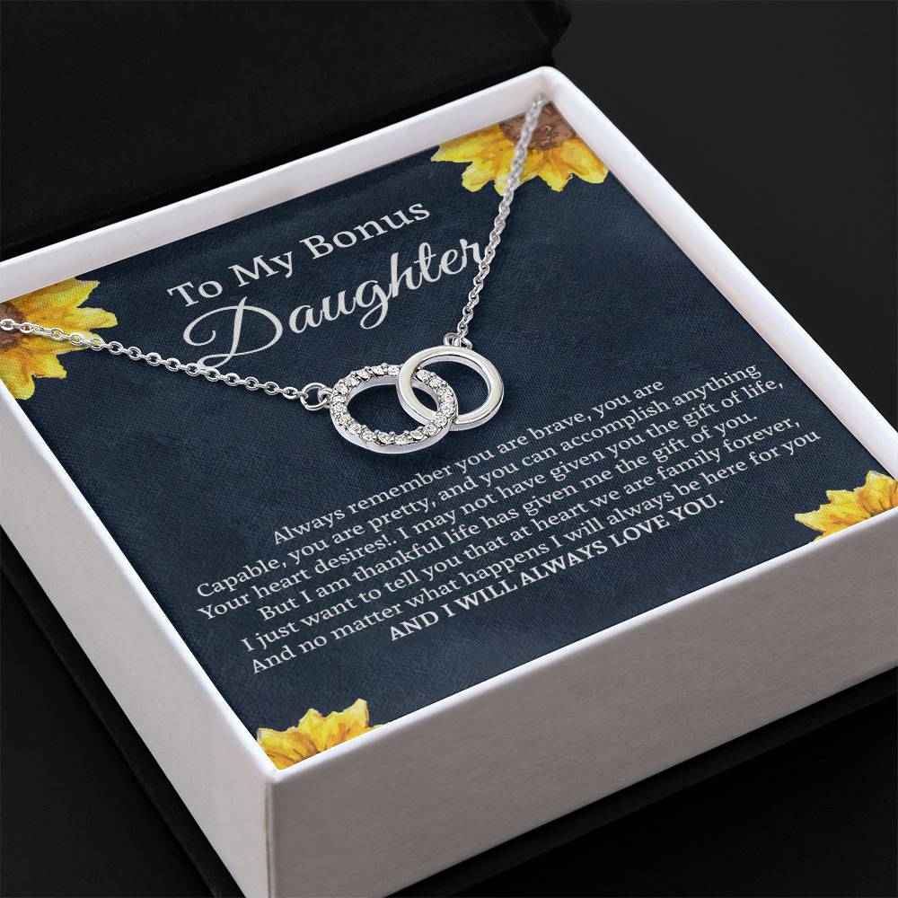 To My Bonus Daughter The Perfect Pair Necklace
