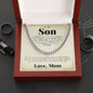 To My Son Cuban Chain Necklace from Mom, Mother And Son Necklace, Necklace for Son, Gifts for Son Birthday Christmas Anniversary