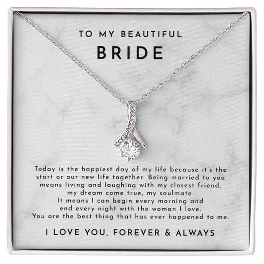 Jewelry Gift from Groom to Bride, Beautiful Bride Necklace