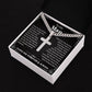 To My Man Cuban Chain with Artisan Cross Necklace, Gifts For Boyfriend From Girlfriend, Gifts For Husband From Wife, Valentine's Day Gift