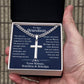 To Our Grandson Gift from Grandma and Grandpa • To Our Grandson Necklace • Cuban Chain With Artisan Cross Necklace