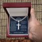 To My Man Gift, Cross Necklace for Men, Cuban Chain Pendant Necklace, for Husband, Boyfriend, Soulmate, Men's Christmas Gift, Wedding Gift