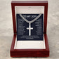 To My Son Cuban Chain with Artisan Cross Necklace