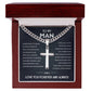 My Man Cuban Chain With Artisan Cross Necklace, Gifts For Boyfriend From Girlfriend, Gifts For Husband From Wife