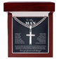 To My Man Personalized Cross Necklace, Gifts For Boyfriend From Girlfriend, Gifts For Husband From Wife, Anniversary Birthday Gift For Him
