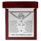 To My Son Cuban Cross Necklace, Son Gifts From Mom and Dad, Mother and Son Necklace, Birthday Gift For My Son Graduation Christmas