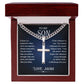 To My Son Cuban Chain With Artisan Cross Necklace From Mom, With Message Card And Gift Box, Necklaces For Birthday, Anniversary, Christmas Gift