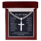 To My Son Cuban Chain with Artisan Cross Necklace
