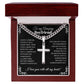 Gift for Boyfriend, Cuban Chain With Artisan Cross Necklace from Girlfriend, Boyfriend Anniversary Christmas Jewelry