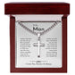 To My Man Cuban Chain With Artisan Cross Necklace • Birthday Gift • Valentine's Day Gift • Christmas Gift • Anniversary Necklace