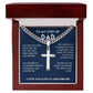 To my Step Dad Up Necklace Gift, Cuban Chain with Artisan Cross Necklace