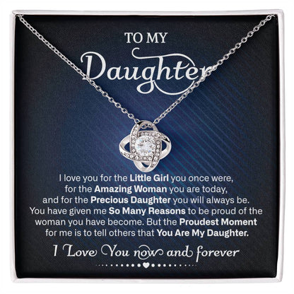 To My Daughter • Love You Now and Forever • Love Knot Necklace