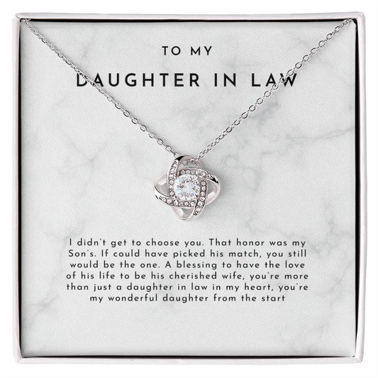 Daughter in law Necklace Jewelry Gift, Love Knot Necklace