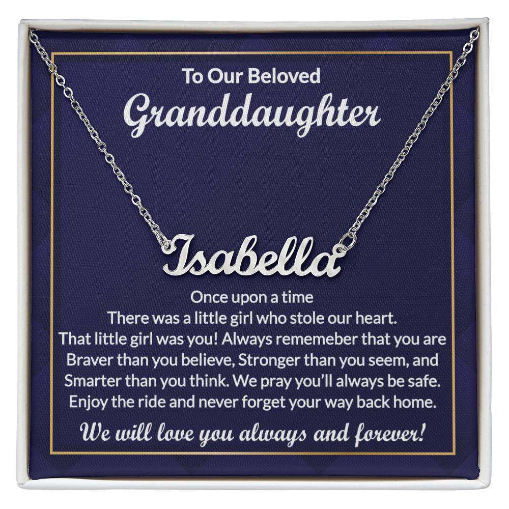 Custom Granddaughter Necklace Gifts from Grandma, Grandpa, Grandfather - Perfect for Graduation, Birthday, Personalized Name Jewelry