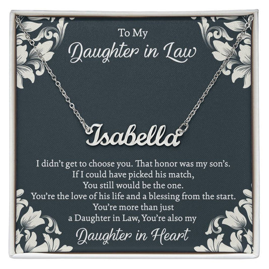 Daughter-in-Law Necklace Gift from Mother-in-Law, To My Daughter-in-Law Honor Pendant Jewelry with Message Card and Gift Box. Surprise Gift for Daughter-in-Law Perfect Daughter-in-Law Gift