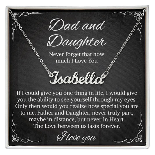 Daughter Personalized Name Necklace Jewelry Gift from Dad for Women, Teens, Girls Jewelry for Daughter Birthday Gifts from Father