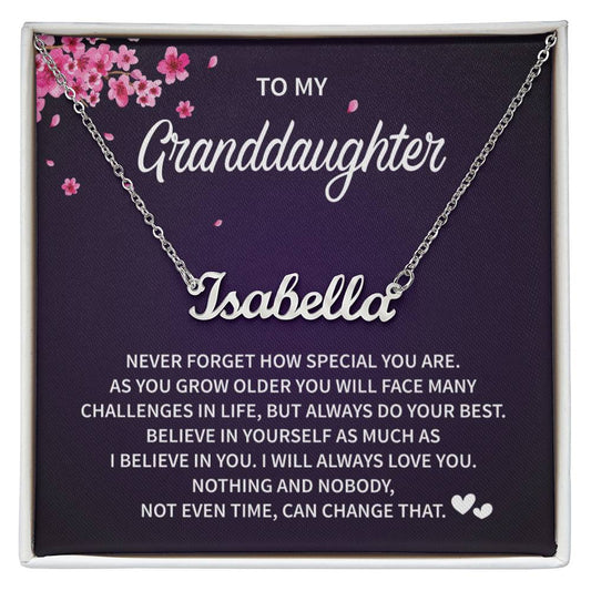 To My Granddaughter cherry Bloom background