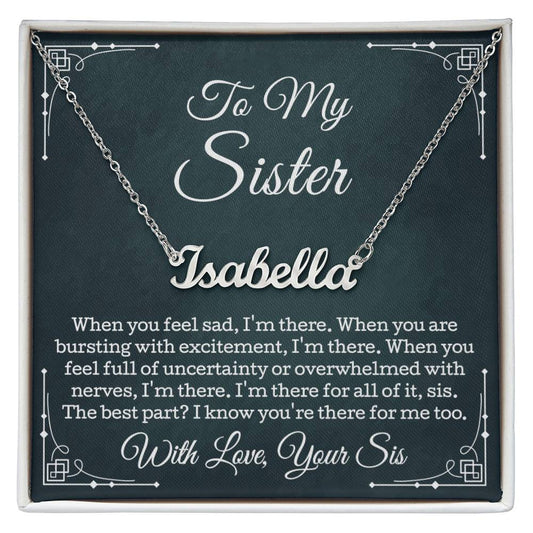 To My Sister Necklace – Sister Gift Personalized Name Necklace – Gift for Sister