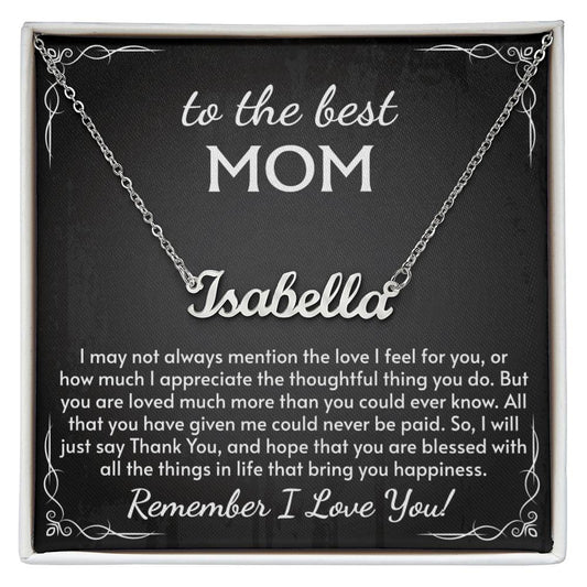 Personalized Name  Necklace for Mom, Perfect for Birthday, Mother's Day, Christmas, Thanksgiving Symbol of Appreciation and Love