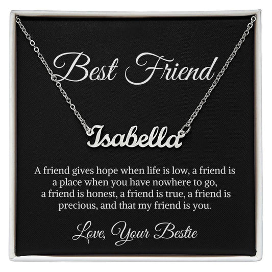 Best Friend Necklace, Personalized Message Card Necklace for Best Friend, Personalized Jewelry for Best Friend, Best Friend Appreciation Gift