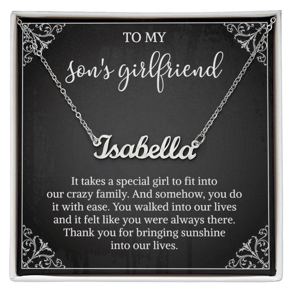 Sons Girlfriend Necklace from Mom, To my Son's Girlfriend Gifts, Sterling Silver Two Interlocking Infinity Double Heart Necklace, Valentine's Day Jewelry Birthday Gift