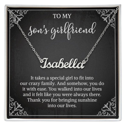 Sons Girlfriend Necklace from Mom, To my Son's Girlfriend Gifts, Sterling Silver Two Interlocking Infinity Double Heart Necklace, Valentine's Day Jewelry Birthday Gift