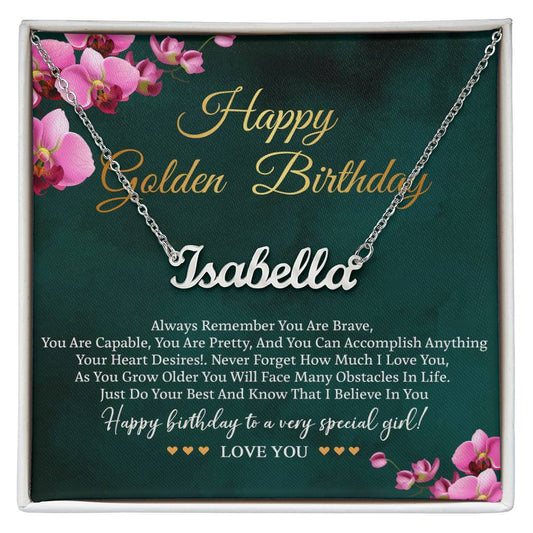 Golden Birthday Gift with Message Card - Happy Golden Birthday Necklace Gift for Her: Women, Girl, Sister, Daughter, Friend