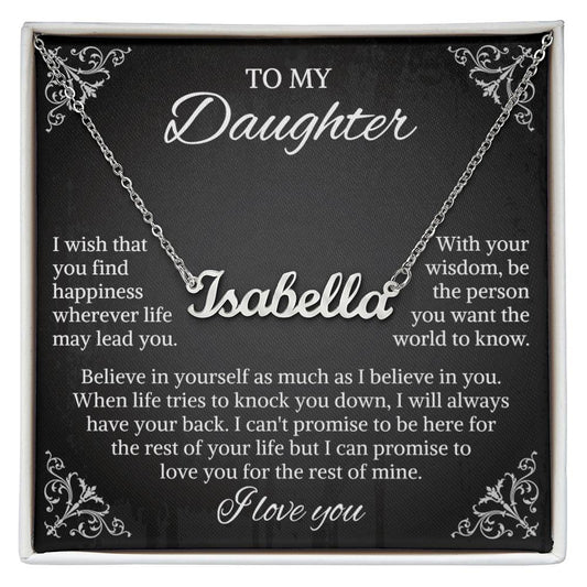 To My Daughter Personalized Name Necklace, Daughter Necklace, Gift For Daughter, Daughter Necklace, Daughter Jewelry From Mom Dad