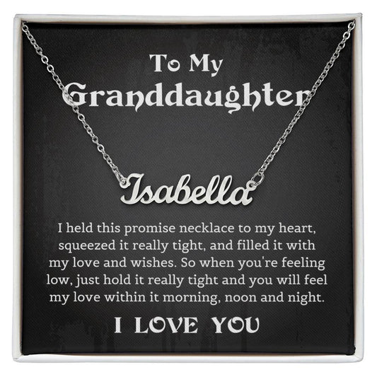 Granddaughter Birthday Gift, Personal Name Necklace from Grandmother with Thoughtful Message Card, Grandmother & Granddaughter Necklace Gift, Granddaughter Jewelry from Grandma, Gifts for Girls