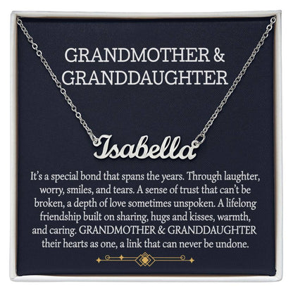 Grandmother And Granddaughter Personalized Name Necklace, Birthday Gift, Christmas Gift