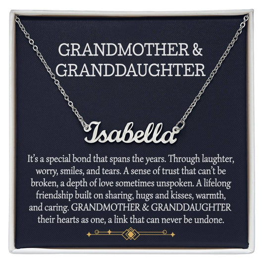 Grandmother And Granddaughter Personalized Name Necklace, Birthday Gift, Christmas Gift